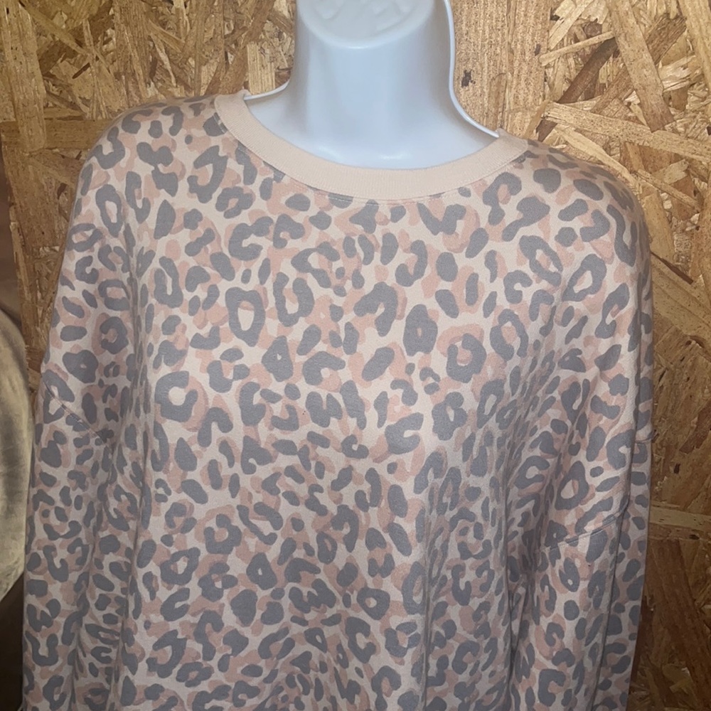 BRANDNEW!!!  Pink animal print crew neck sweatshirt. Super cute/comfy. Size S